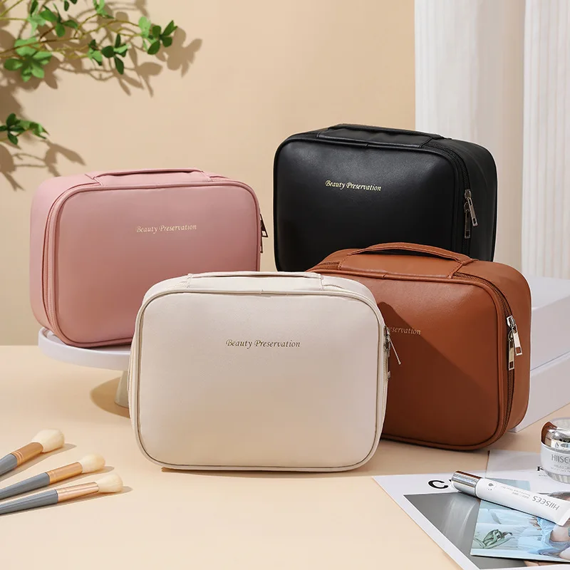 

Large-capacity cosmetic bag, three-in-one multi-functional partition storage bag, high-end portable cosmetic case