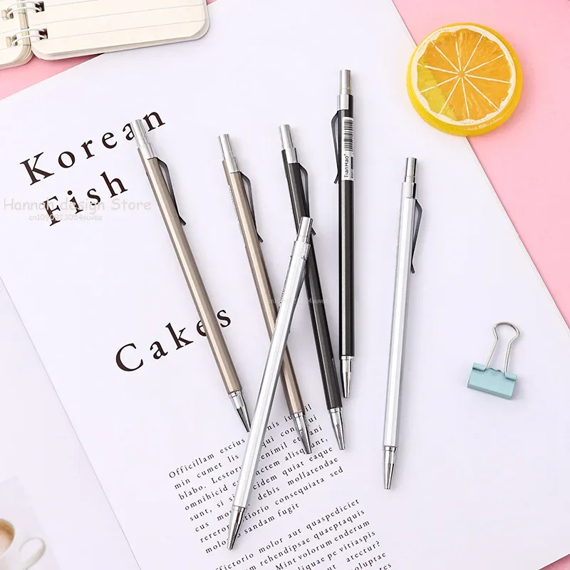 1pcs Mechanical Pencil 0.5/0.7mm Pencil Metal Rod Automatic Pen Pencil Lead Refill Student Stationery Wholesale Lapiseira image 6