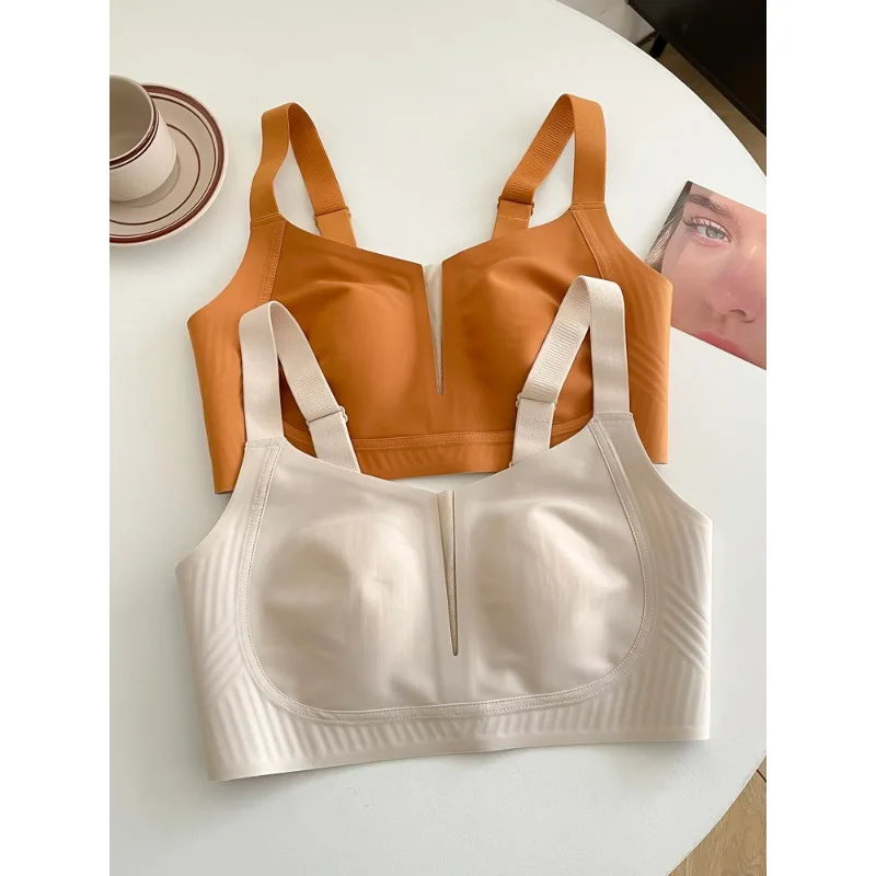 Plus Size Thin Seamless Bras for Women Full Coverage Minimizer Wireless Shaper Anti Sagging T-Shirt Bra