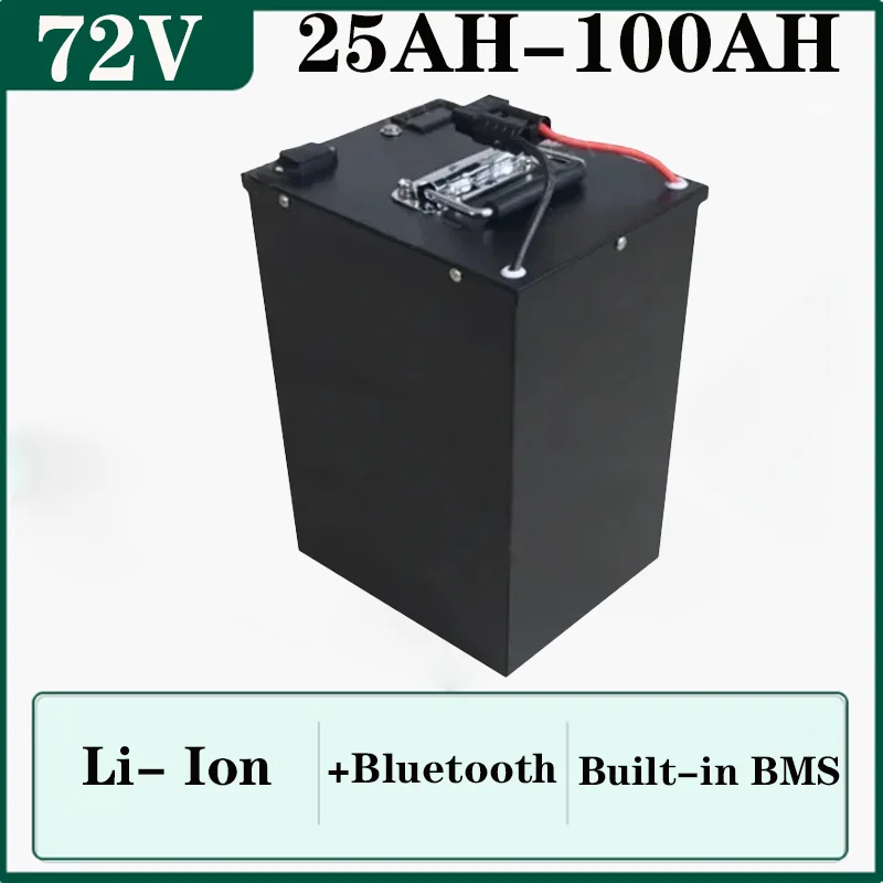 

72V 25Ah 35Ah 45Ah 65Ah 80Ah 100Ah Lithium Ion Deep Cycles Battery for 1000W 2000W 3500W AGV Pedal Car Rickshaw Skateboard