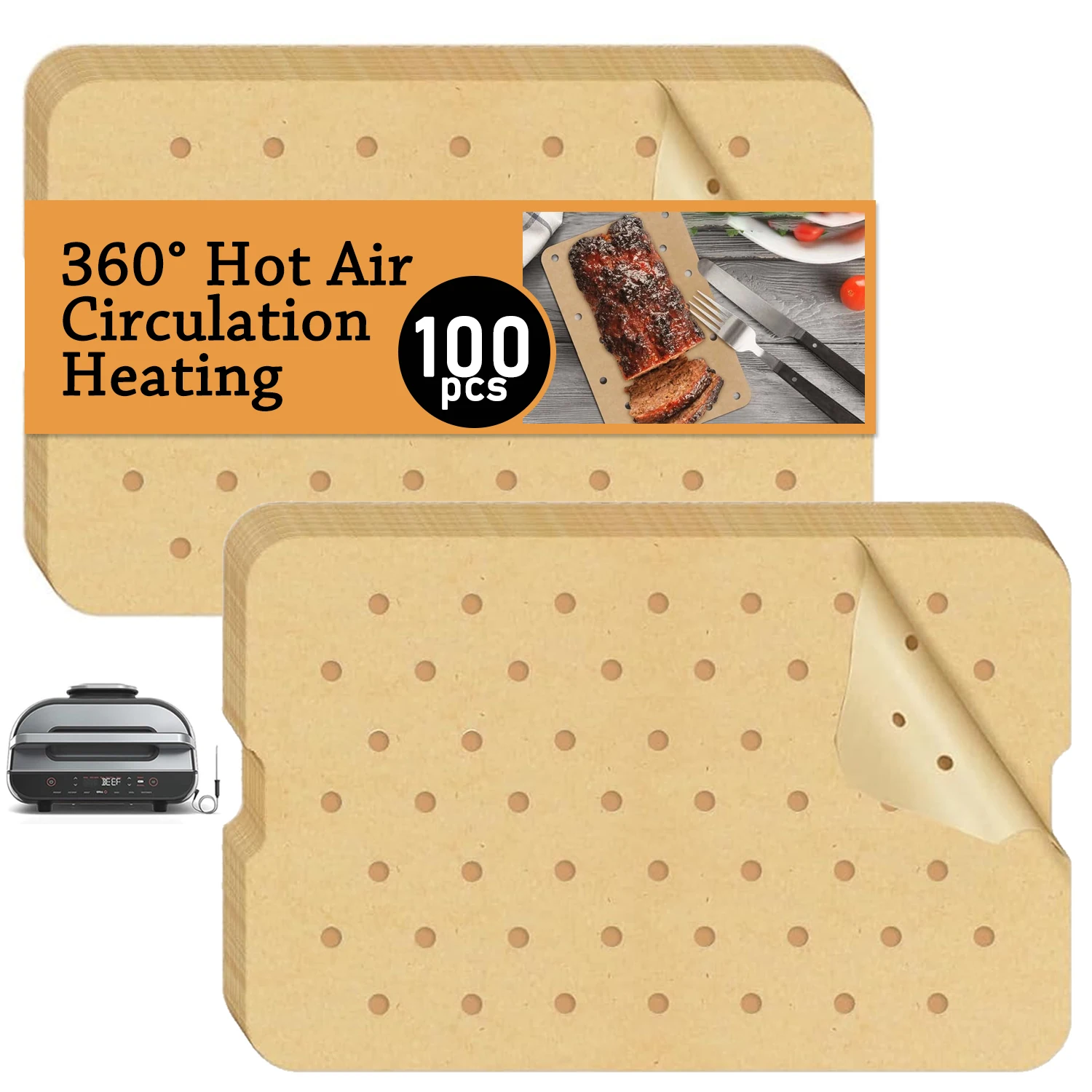 Air Fryer Parchment Paper for FG551 Ninja Foodi Smart XL 6-in-1 Indoor Grill Non-stick Perforated Airfryer Liner Baking Tools