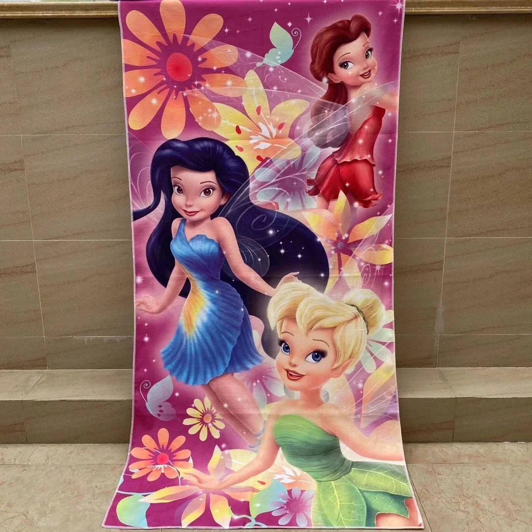  Princess Ariel Mermaid Belle Jasmine Flower Fairy Baby Bath Towels 75X150cm Microfibre Kids Adult Beach Swimming Towel