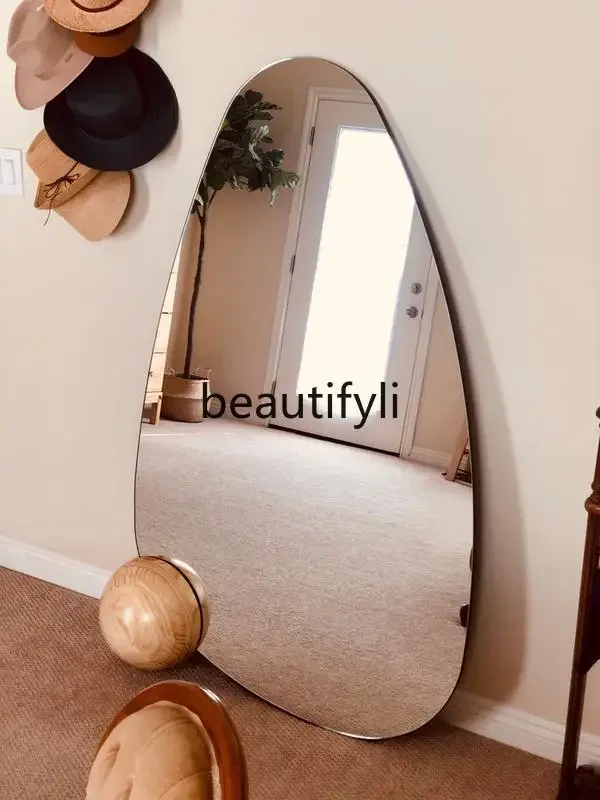 

Full-body floor mirror, minimalist luxury log decorative mirror, simple fitting mirror2936