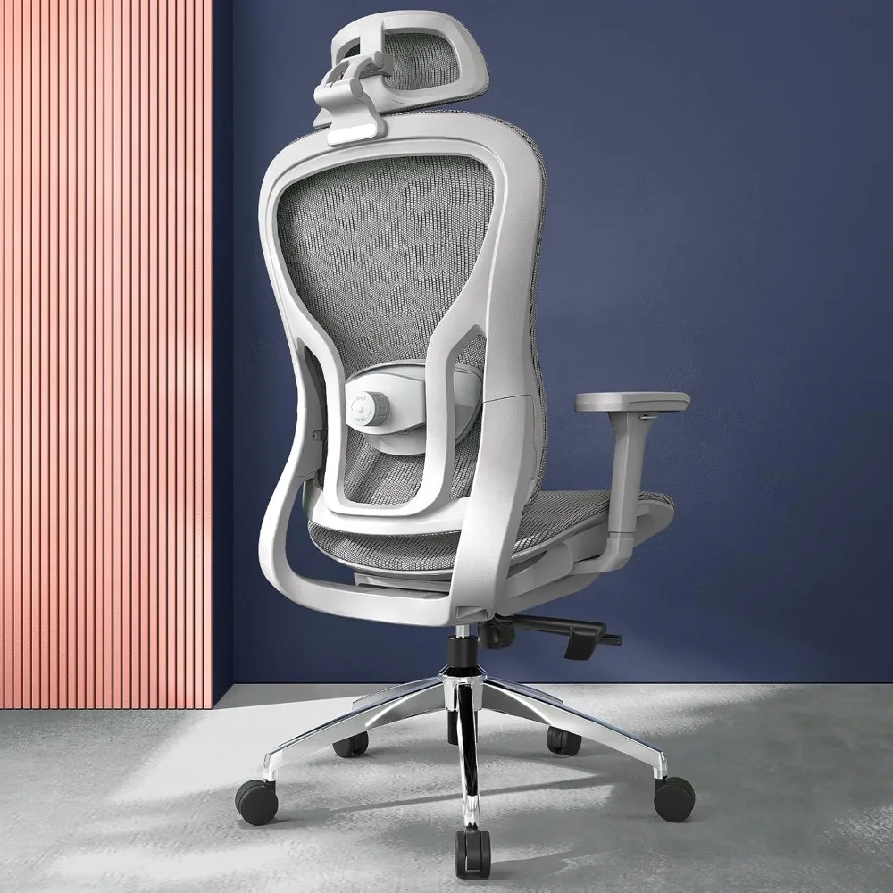 Ergonomic Office Chair, Big and Tall Office Chair with Tilt Function, mesh Office Chair with 3D Lumbar Support, 3D Bi-axial