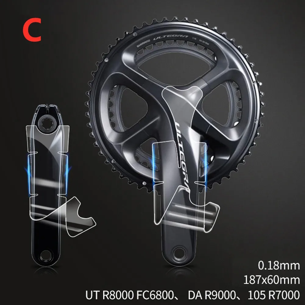 Bicycle Crank Protector Stickers Decals Road Bike Adhesive TPH Film For-SRAM/SHIMAN0 Cycling Crankset Protector Stickers Parts