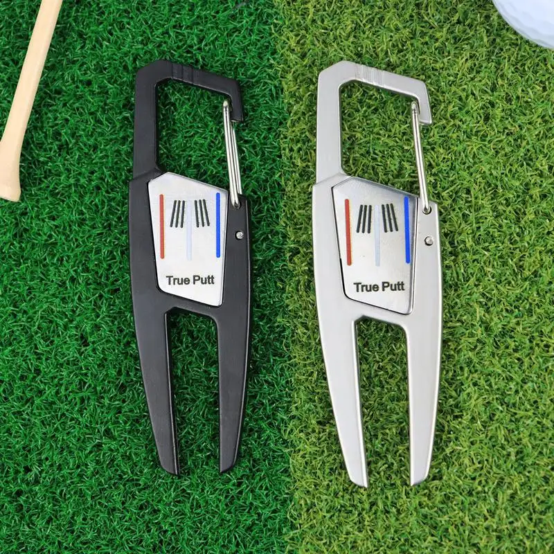 Golf Divot aracı Golf vuruş yeşil çatal çinko alaşım Golf çimen onarım aracı Pitch oluk temizleyici Golf Pitchforks Golf aksesuarları