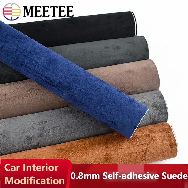 Self-adhesive Suede Synthetic Leather Cloth for Car Interior Door Velvet Fabrics Elasticity Suede Leathers Repair Patch Stickers