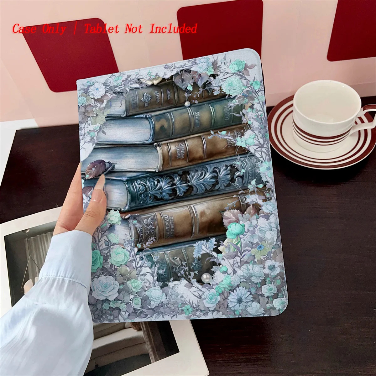 

Literary Vintage Colorful Floral + Book Prints iPad Case for Air 4/5/6 10.9 3rd Gen 9.7 Anti-Scratch Protective Cover