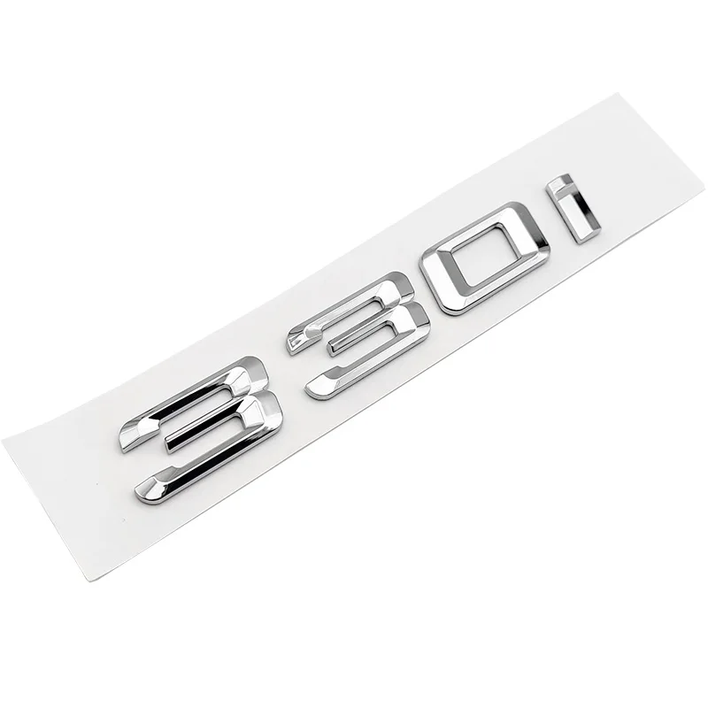 ملصق بحروف شعار ثلاثية الأبعاد لصندوق السيارة الخلفي ، ABS كروم ، أسود ، 330i ، 330d ، E46 ، E90 ، E91 ، E30 ، F30 ، إكسسوارات سيارات #5