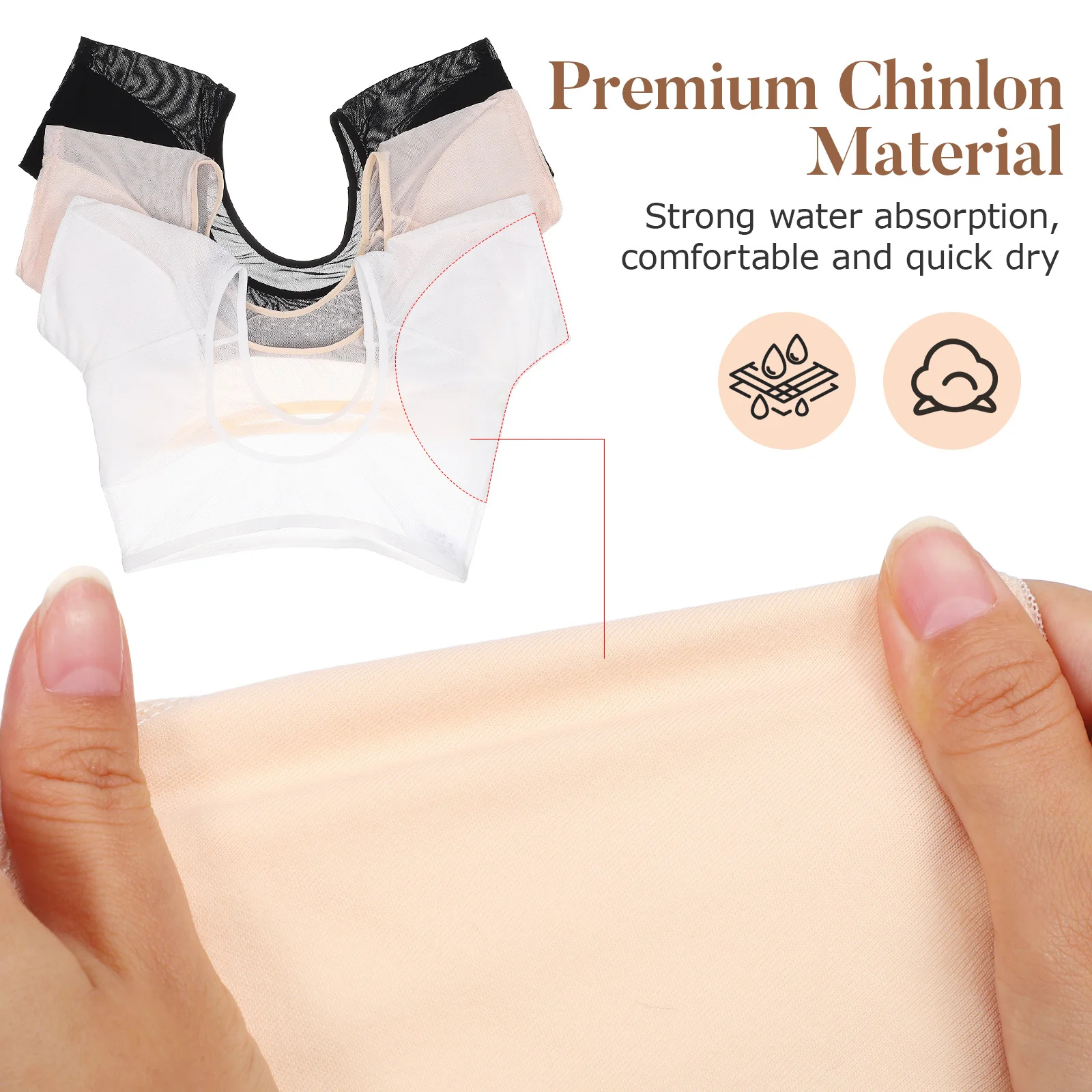 رقيقة جدا قابل للغسل سترة العرق 3 قطعة شبكة شفافة تحت الإبط منصات العرق للنساء تنفس الإبط عرق حامي ارتداء اليومي