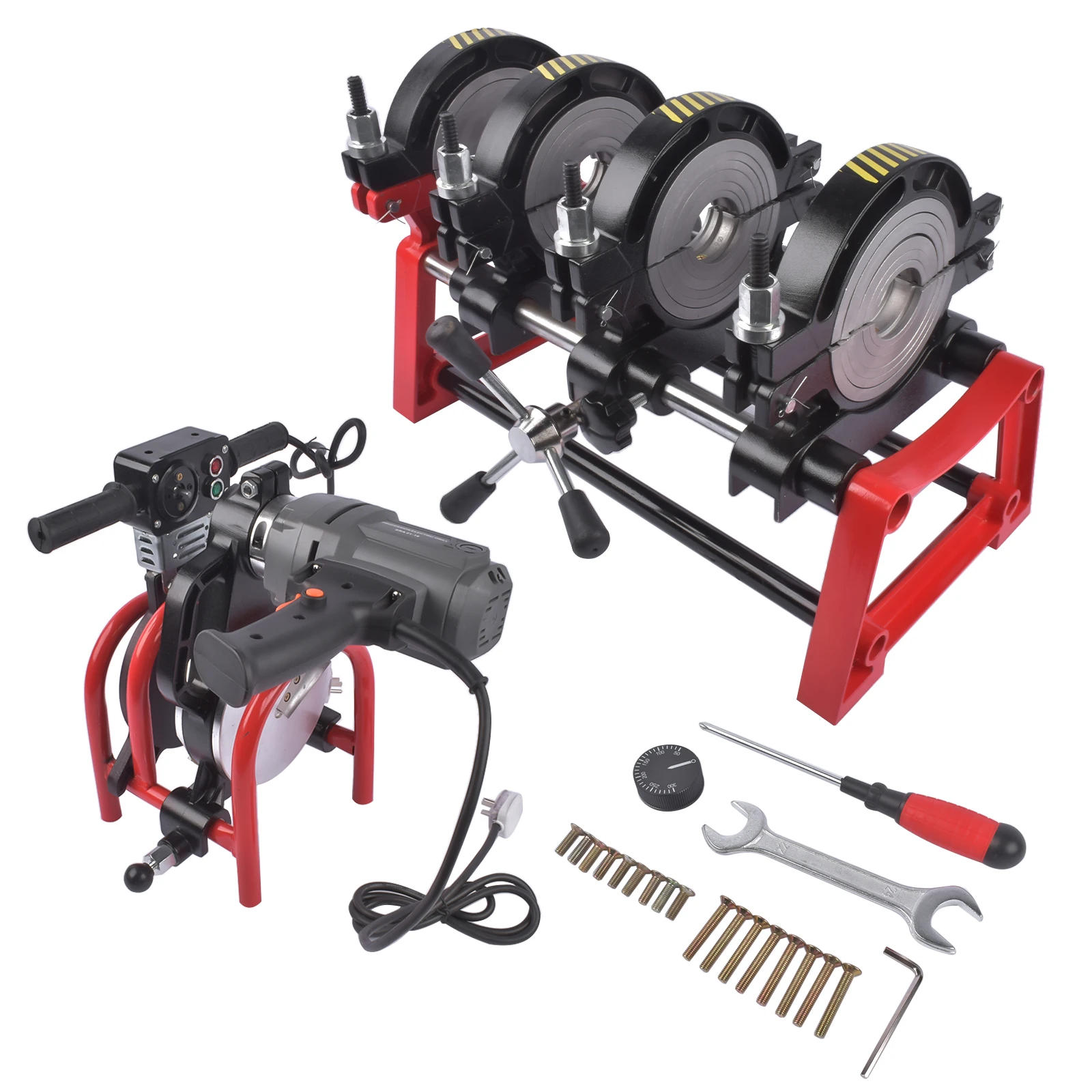 

AP01 For 300°c Manual Piping Pipe Fusion Welder 4 Clamps PE PP PB PVDF HDPE PVC 63-160MM