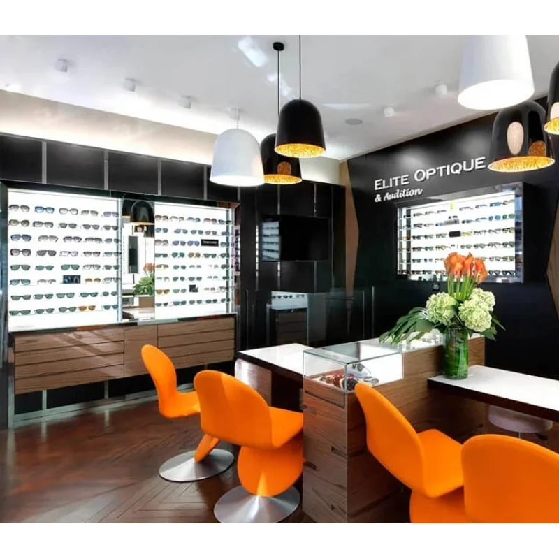 custom.Retail Eyewear Showcases Sunglasses Display Cases Optical Shop Commercial Furniture Eyewear Shop view 5