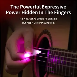 Miwayer-pick luminous electric guitar, ABS, with three light coloured options, white, green, purple 6 Main Sales LED Guitar Pick - №6