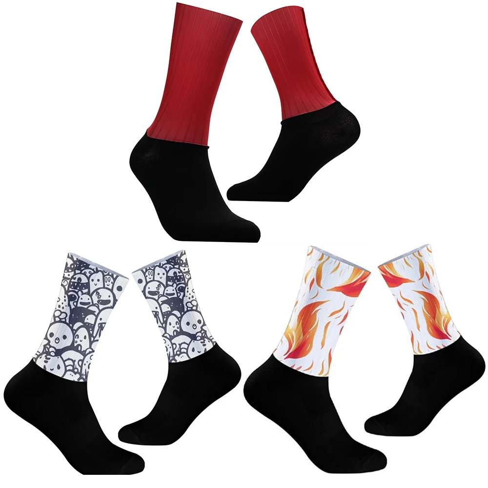 

2025 Pro Team Aero Socks Anti Slip Silicone Cycling Socks Men Bike Sport Running Socks Calcetines