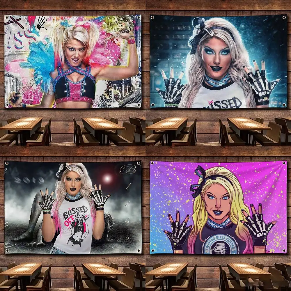 Drapeaux A-Alexa Bliss adaptés pour les fêtes, les clubs, la décoration murale intérieure et extérieure, bannière, cadeau pour les fans