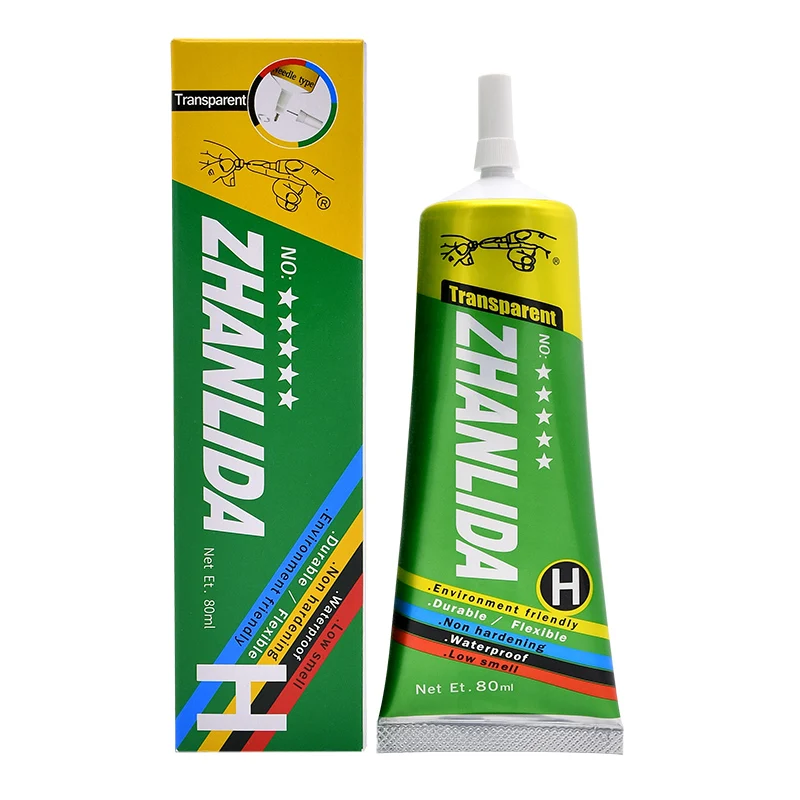 Zhanlida 80ml Super Strong Transparent Jewelry Rhinestone Crystal DIY Nail Fabric Textile Adhesive With Precision Applicator