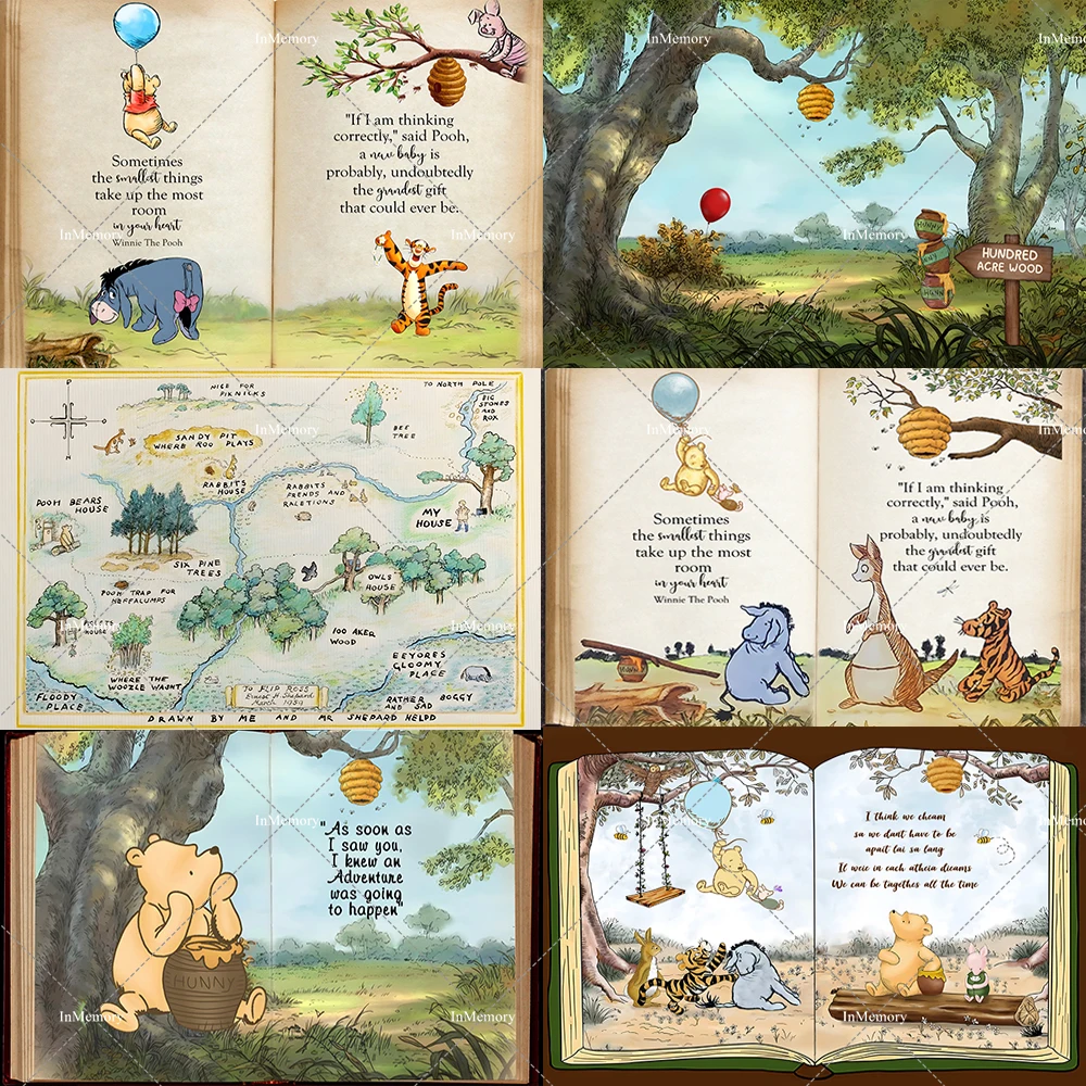 

Disney Winnie The Pooh Party Photography Backdrop Kids Baby Shoower Newborn Boys Girls 1st Birthday Photozone Custom Backgrounds