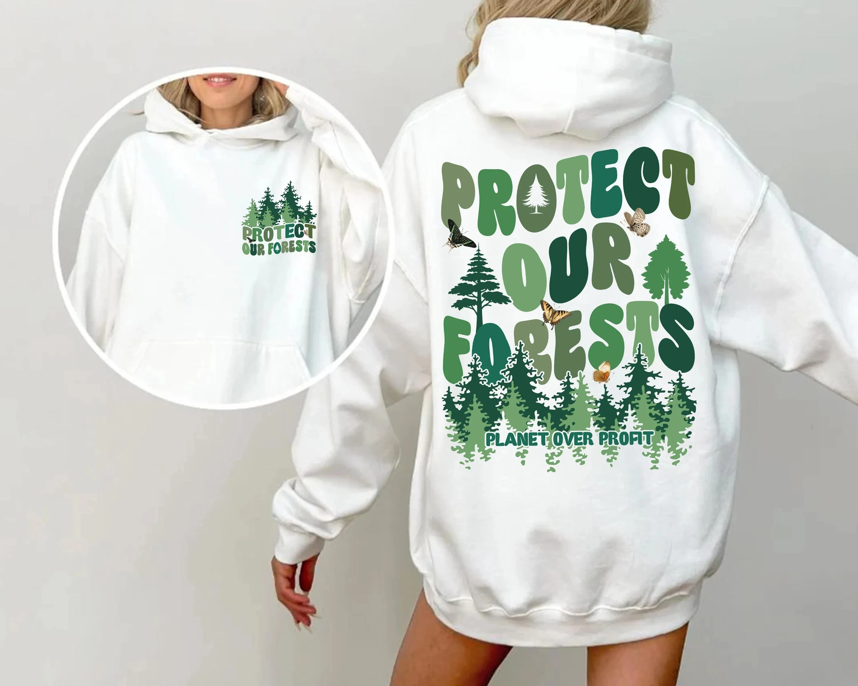 

Толстовка с капюшоном Protect Our Forests, мужская и женская толстовка с длинными рукавами, пуловер Y2k, верхняя осенне-зимняя одежда