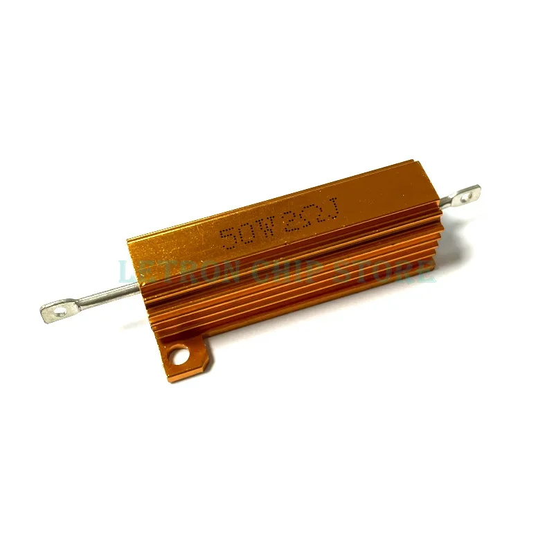 1PCS 50W Aluminum Power Metal Shell Case Wirewound Resistor 0.1 ~ 100K 1 2 3 4 5 6 8 10 50 100 500 1K 5K 10K ohm RX24 RX24-50W