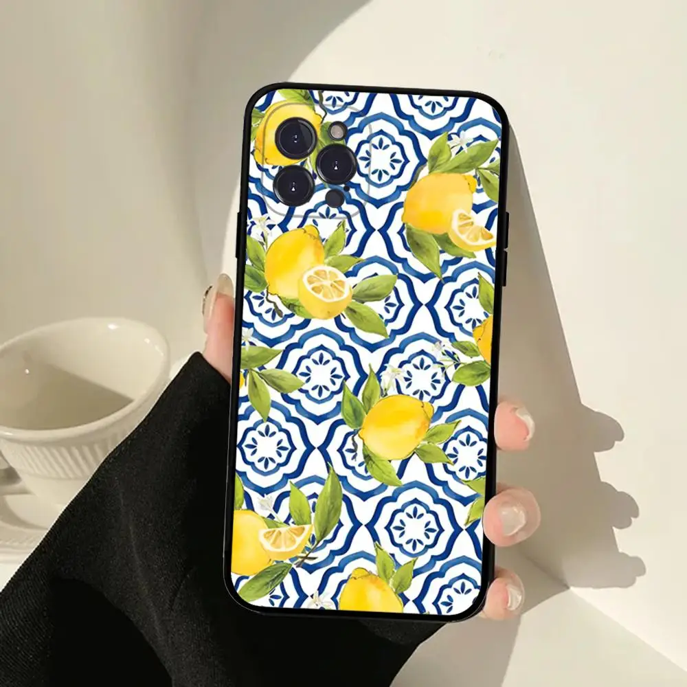 Mediterranean Lemon Phone Case For IPhone 15 14 13 12 Mini 11 Pro XS Max X XR SE 6 7 8 Plus Soft Silicone Cover