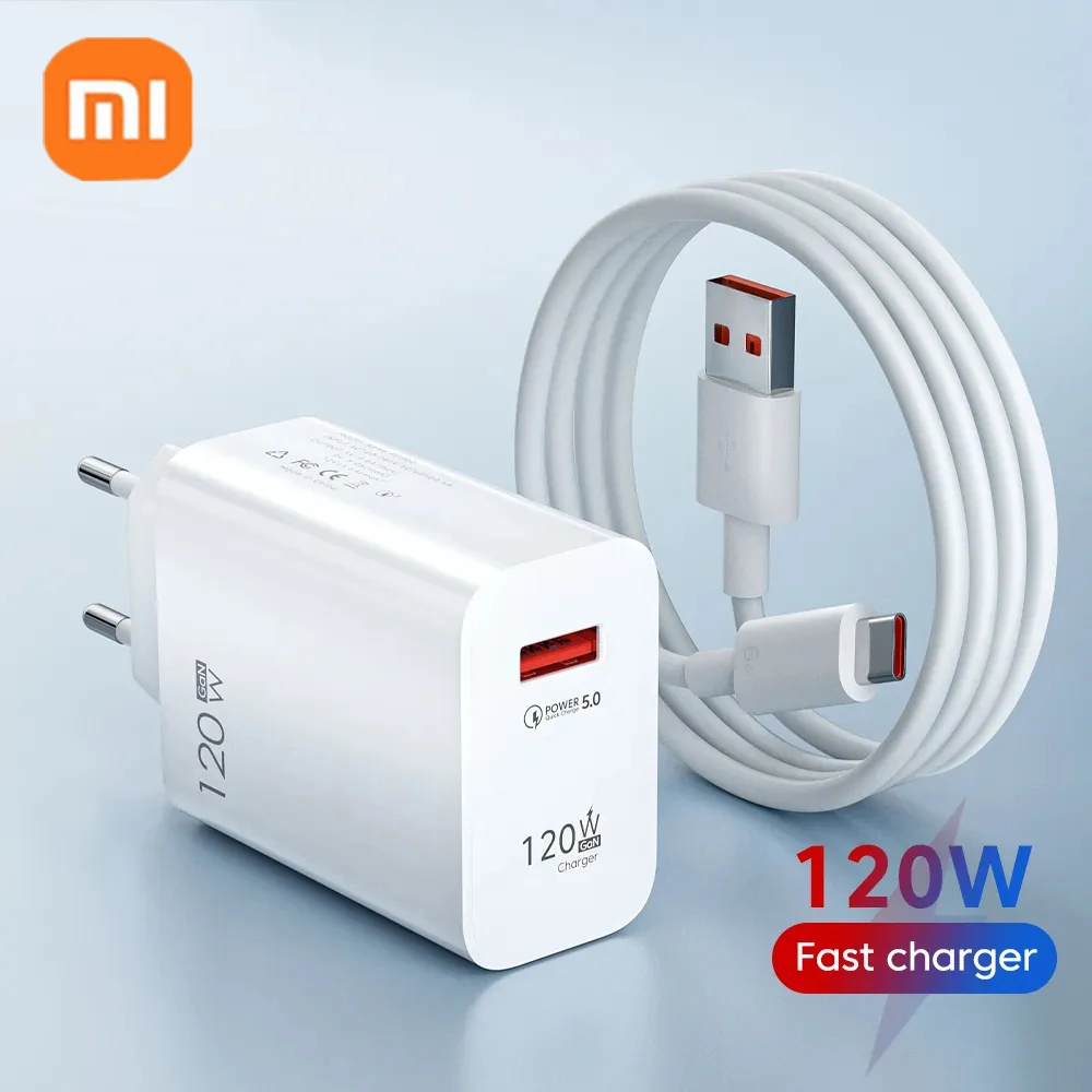 Xiaomi 120W USB Fast Charger 3.0 USB C Cable Type C Charge Cable Phone Charger Adapter for iPhone 14 Xiaomi Samsung Huawei