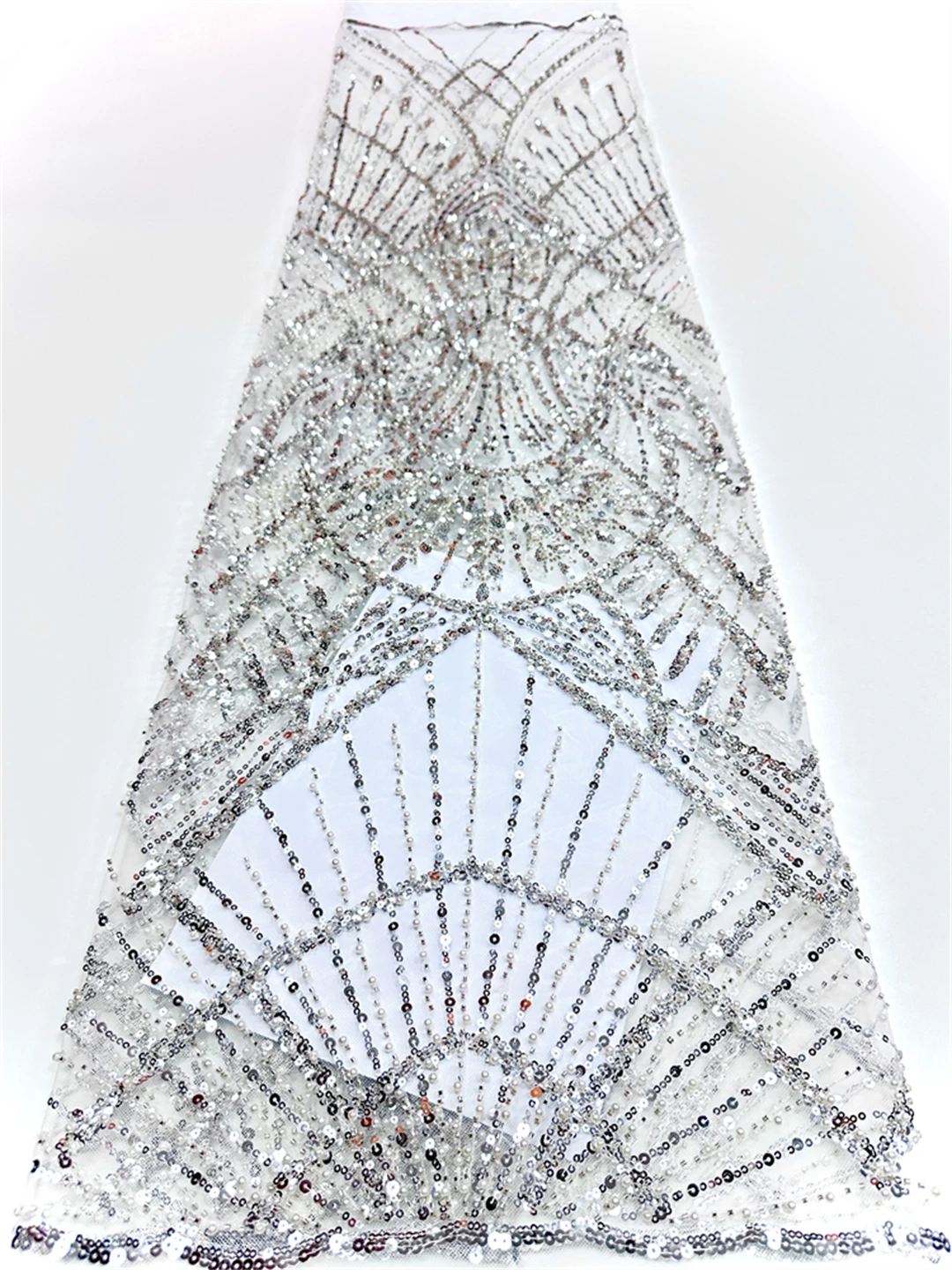 

Latest 2025 Tulle Lace Fabric High End Nigerian African France Hot Sale With Beads Sequins for Bride Wedding Party Sew Dresses