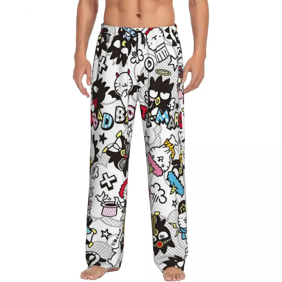 

Custom Men BADBADTZ-MARU Pajama Pants Printed Cool Penguin Sleep Sleepwear Bottoms with Pockets