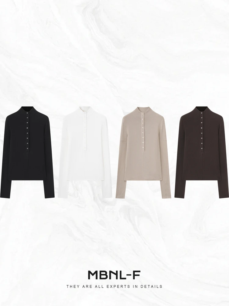 

MBNLF High Collar Slimming f High Ne Base irt Ele Faionable Women's Knitted Sweater Autumn 2025 Collection