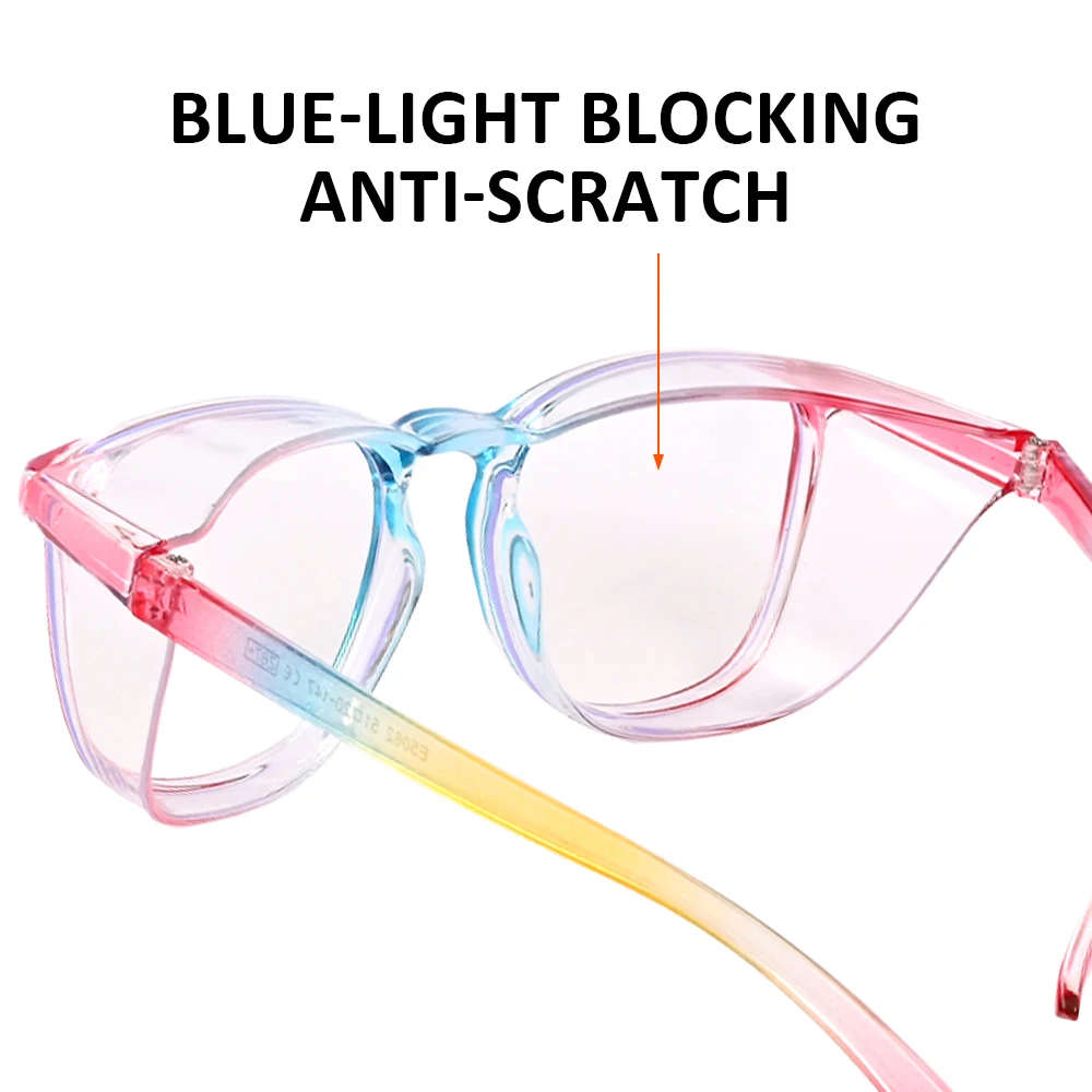 1/2/3/4 Stück VOPHA Antibeschlag-Schutzbrillen mit klaren Gläsern, die blaues Licht blockieren, Unisex mit Seitenflügelschutz – Detail 12