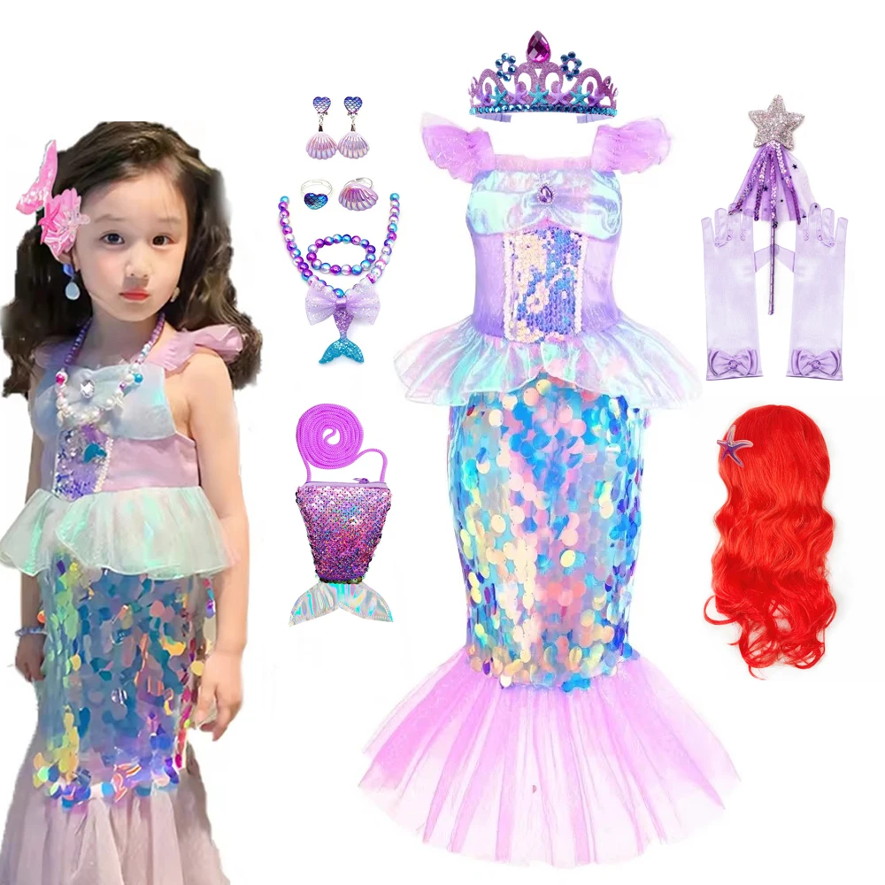 

Mermaid Dress for Girl Prom Princess Costumes for Kids Girls Birthday Party Ball Gown Halloween Cosplay Dress