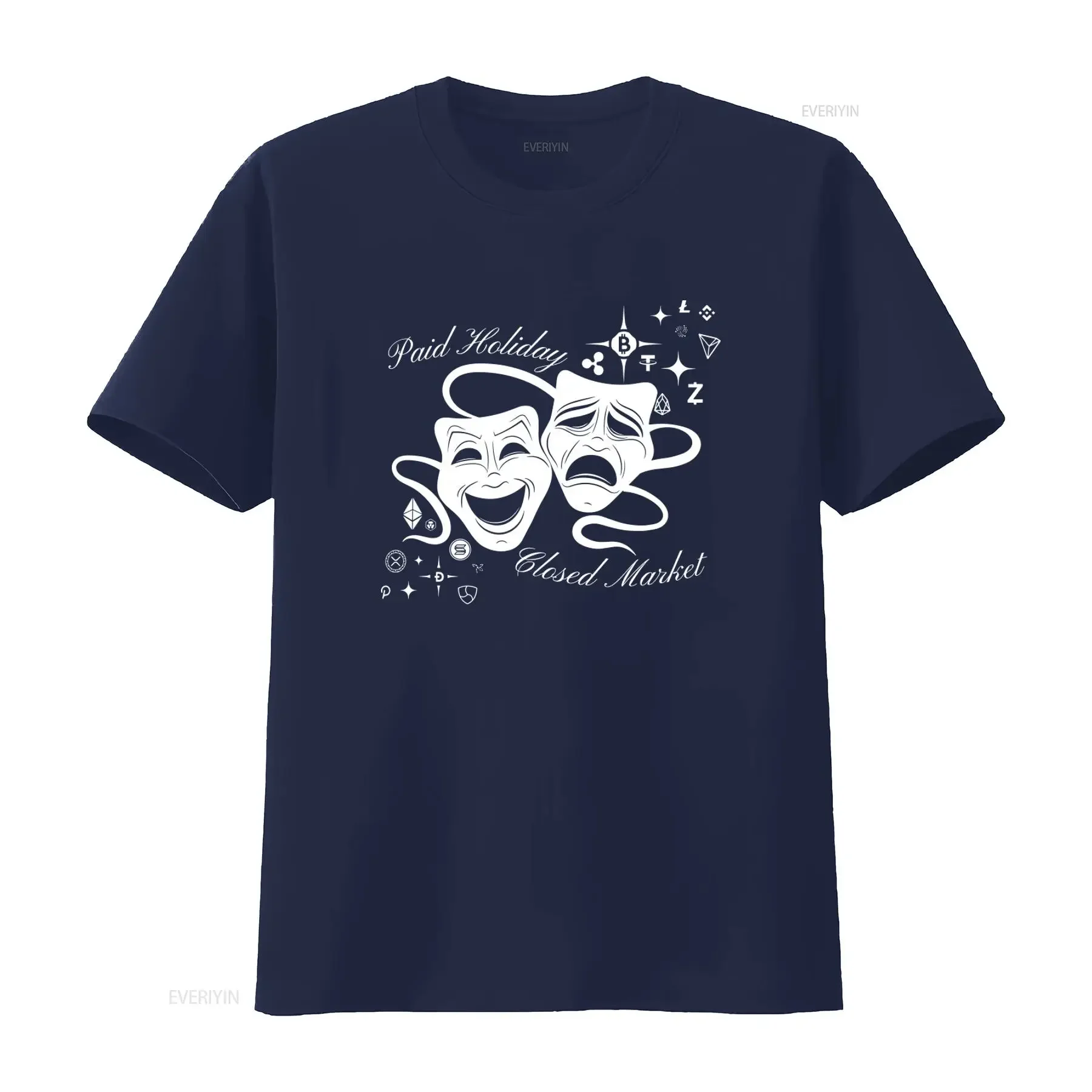 Smile Now Cry Later Crypto Coin Style T Shirt Paid Holiday Closed Market Funny Investor Clothes Cryptocurrency Bitcoin Apparel view 4