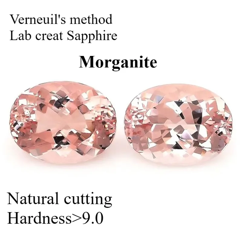 

Natural cutting Pink Beryl morganite Sapphire oval Synthetic corundum Loose Lot Gemstone Pass diamonds pen test