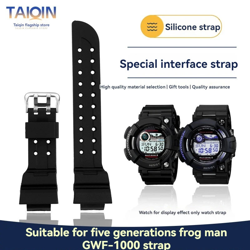 GWF-1000 silicone watch strap For CASIO G-SHOCK  3184 fifth generation frogman GWF-1000 Resin watchband waterproof Accessories