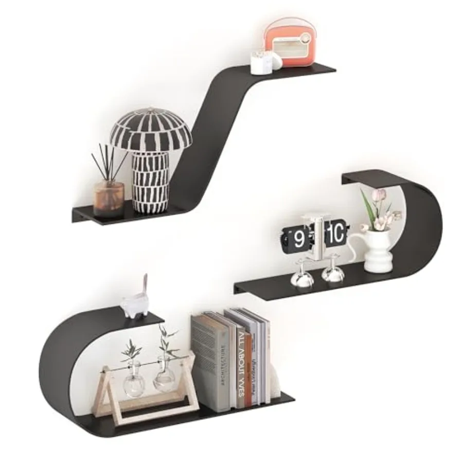 

Набор из 3-х металлических декоративных полок: уникальные настенные полки, современные длинные полки для спальни и ванной комнаты