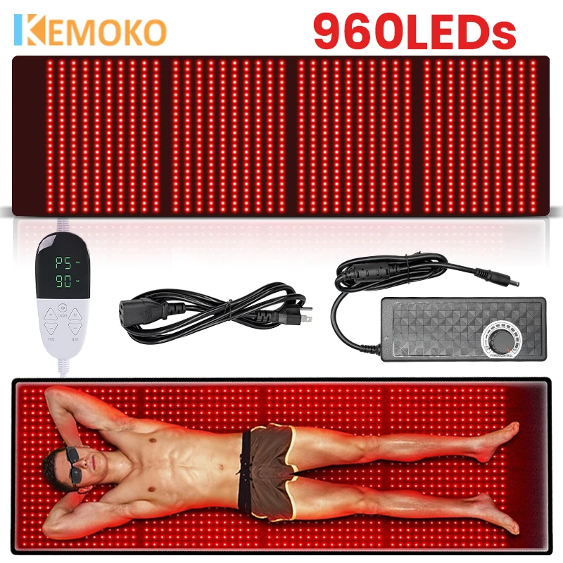 

KEMOKO 960pcs Leds Red Light Large Pad For Body Pain Relief Waist Back Shoulder Muscle Pain Yoga mat Relief Relax Infrared Light