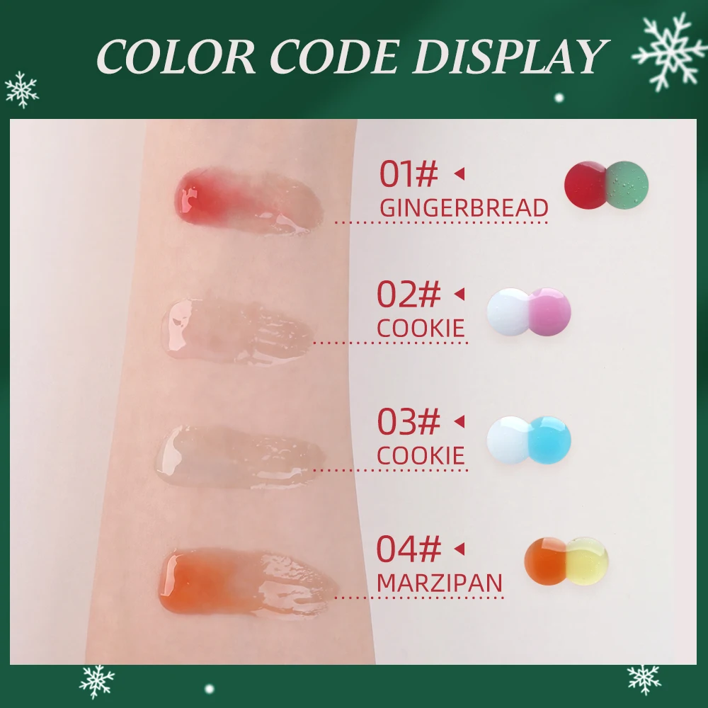 Dual-Layer Lip Oil Private Label Christmas Pendant Moisturizing Hydrating Long Lasting Waterproof Custom Logo Makeup White Lid