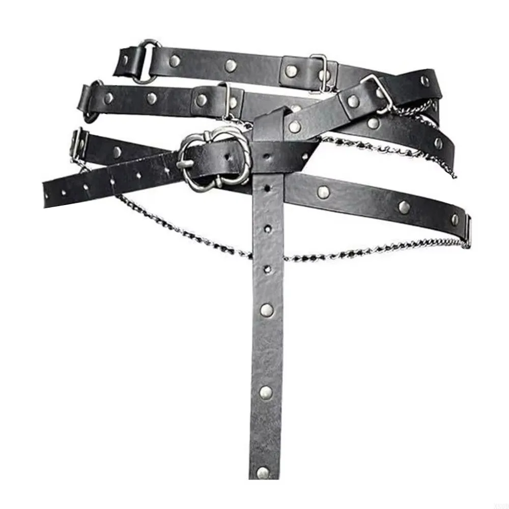 

Винтажные регулируемые поясные ремни из искусственной кожи с металлической пряжкой и цепочкой, ремень «сделай сам», костюм, джинсы, тонкий ремень