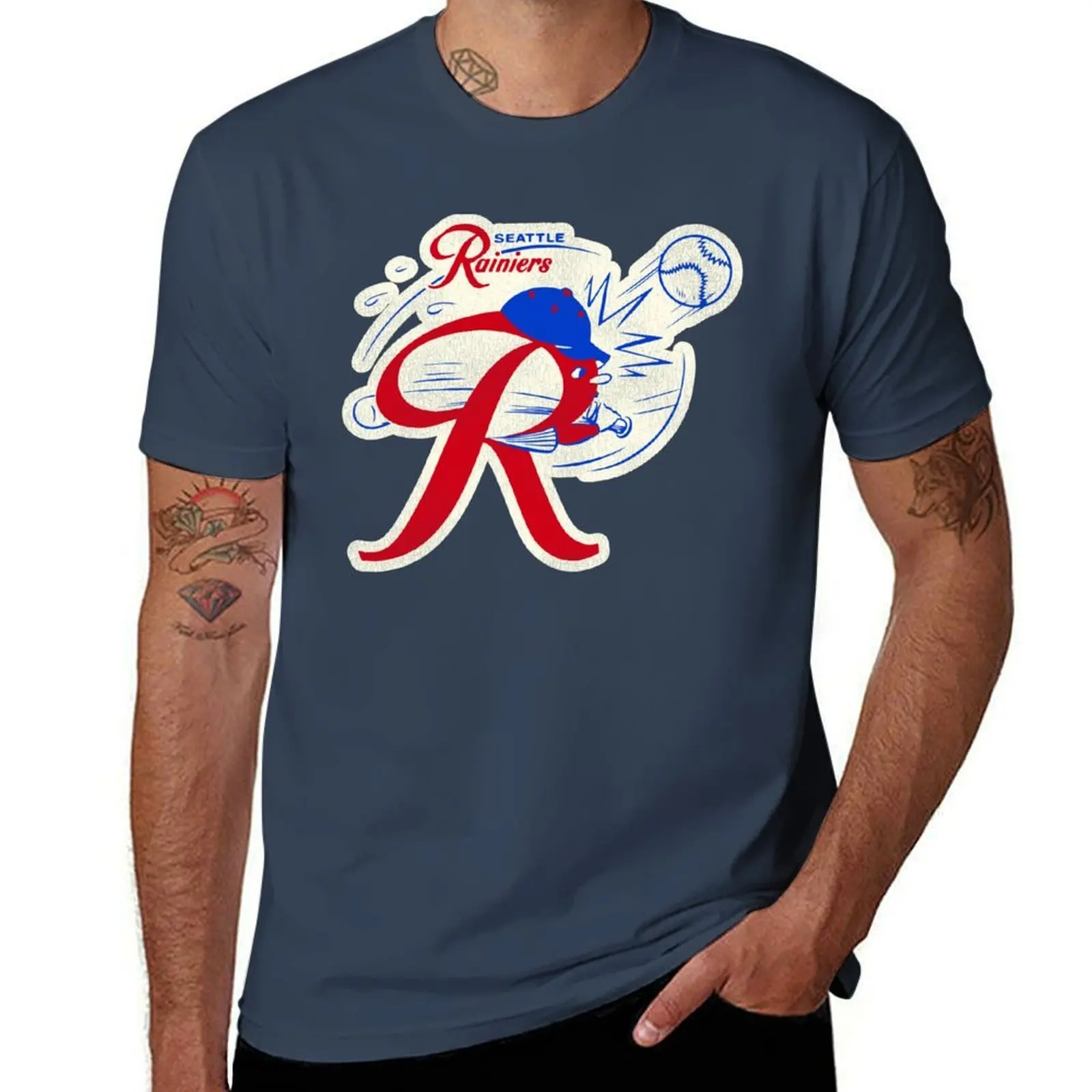 

Seattle Rainiers Baseball T-Shirt t shirts with prints t shirts for man pack white T-Shirt