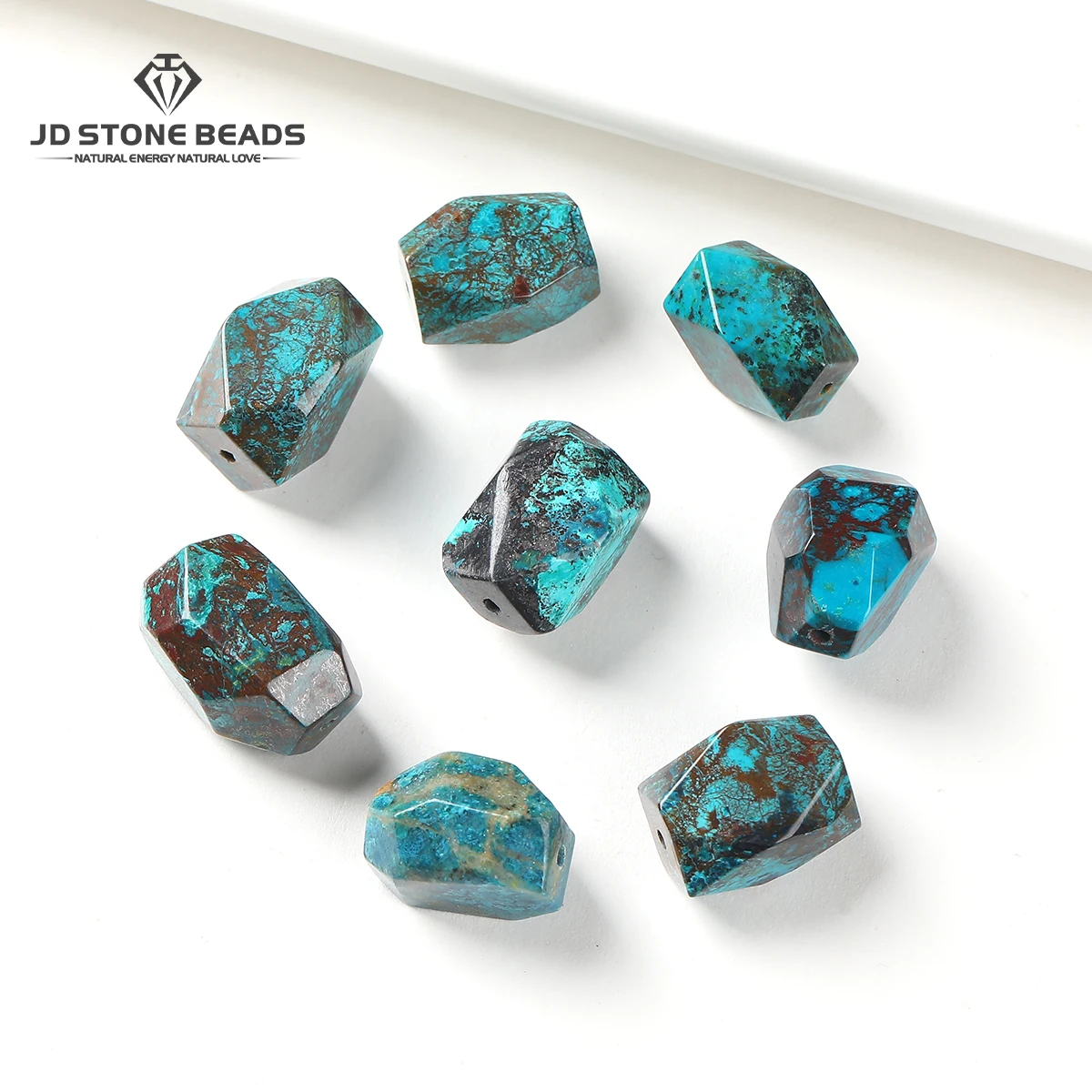 1 Pc Natural Stone Azurite Irregular Faceted Bead Charm Loose Spacer for Jewelry Making DIY Necklace Bracelet Accessories