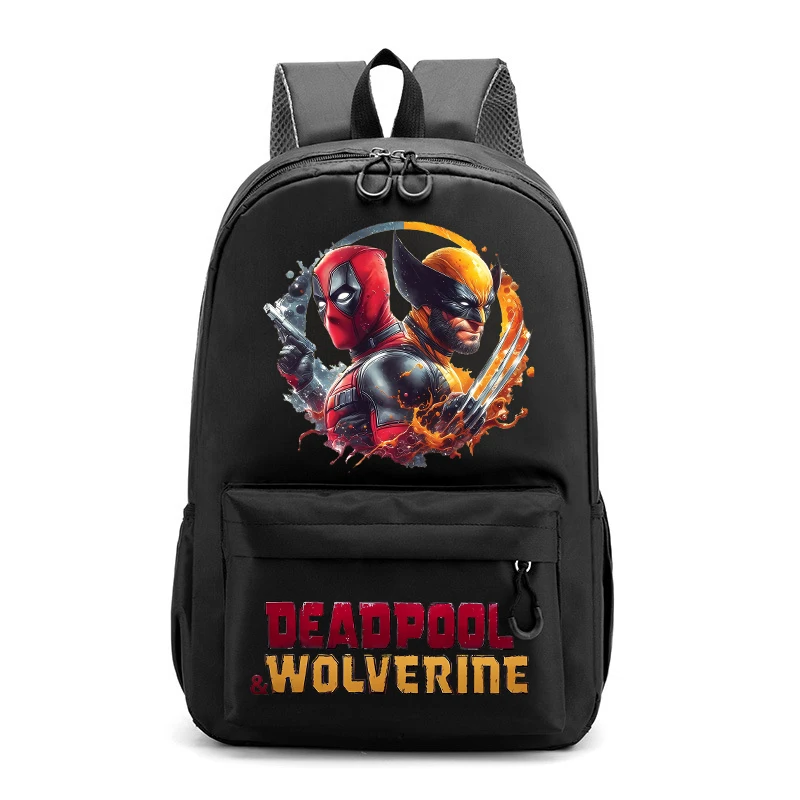 Deadpool & Wolverine Backpacks Marvels Kids Anime Expression School Bags Boys Girls Outdoor Sport Travel Knapsack Children Gift