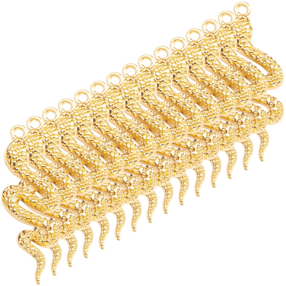 

48 Pcs Alloy Snake Pendant Gold Filled Earrings Jewelry Charms Making Zodiac Aesthetic for