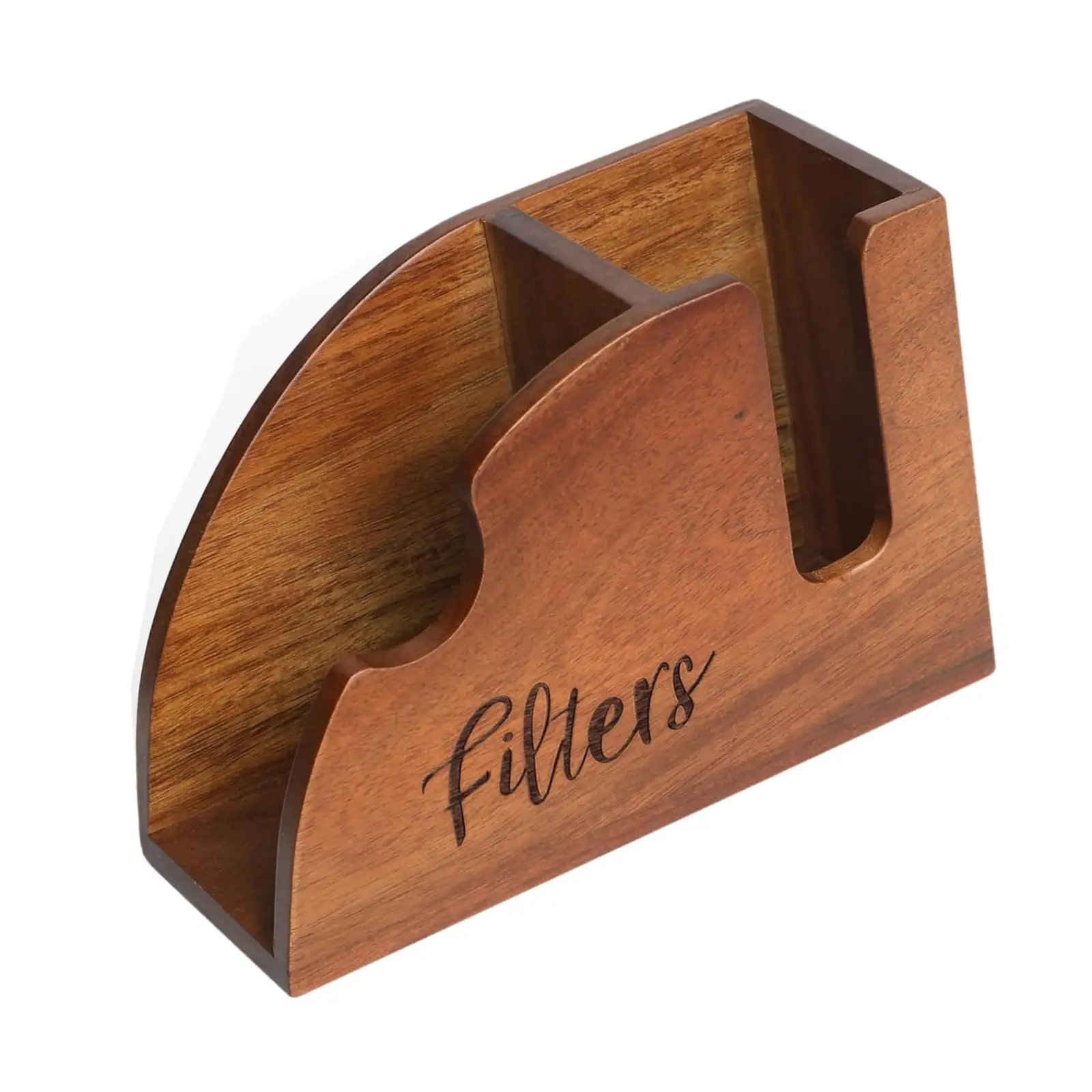木製コーヒーフィルターホルダー、卓上カウンター用スタンドボックス、kカップフィルター