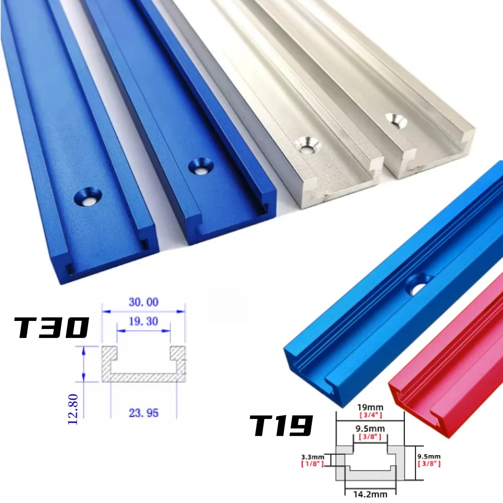 Woodworking T Track T-Slot Aluminium Alloy Miter Track Jig Fixture Slot for T Bolts Sliding Slider Saw Table Workbench DIY Tools