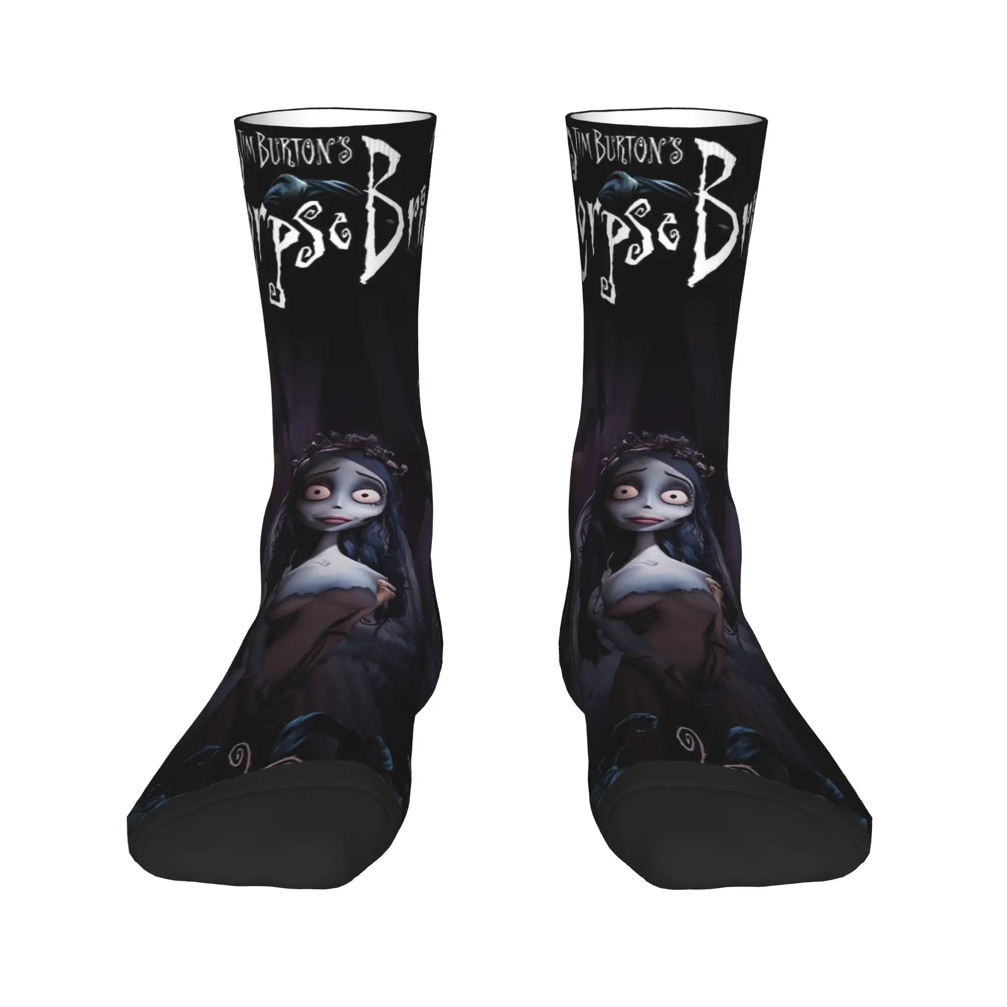 여성 남성 양말 애니메이션 영화 C-Corpse Bride 스타킹 미끄럼 방지 부드러운 양말 가을 유행 그래픽 러닝 스포츠 양말