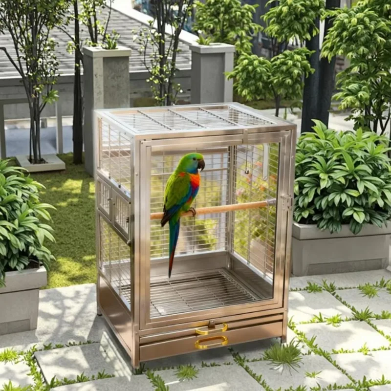 

Large Size 304 Stainless Steel Pet Cage for Parrots & Birds-Breathable Lightweight Environmentally Friendly Easy Assembly