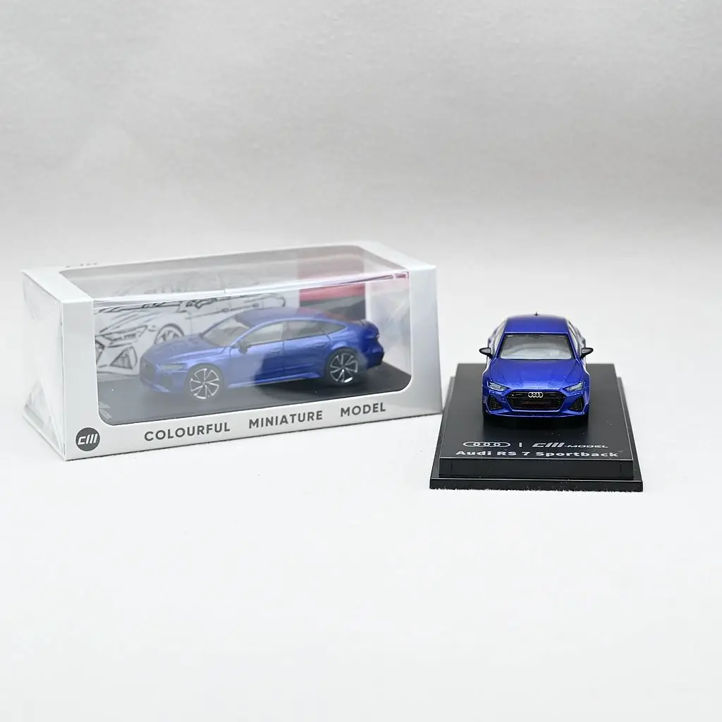 In Stock CM-MODELS CM Car Model 1:64 RS7 Metal Blue Alloy Car Model Simulation Car Model Receipt