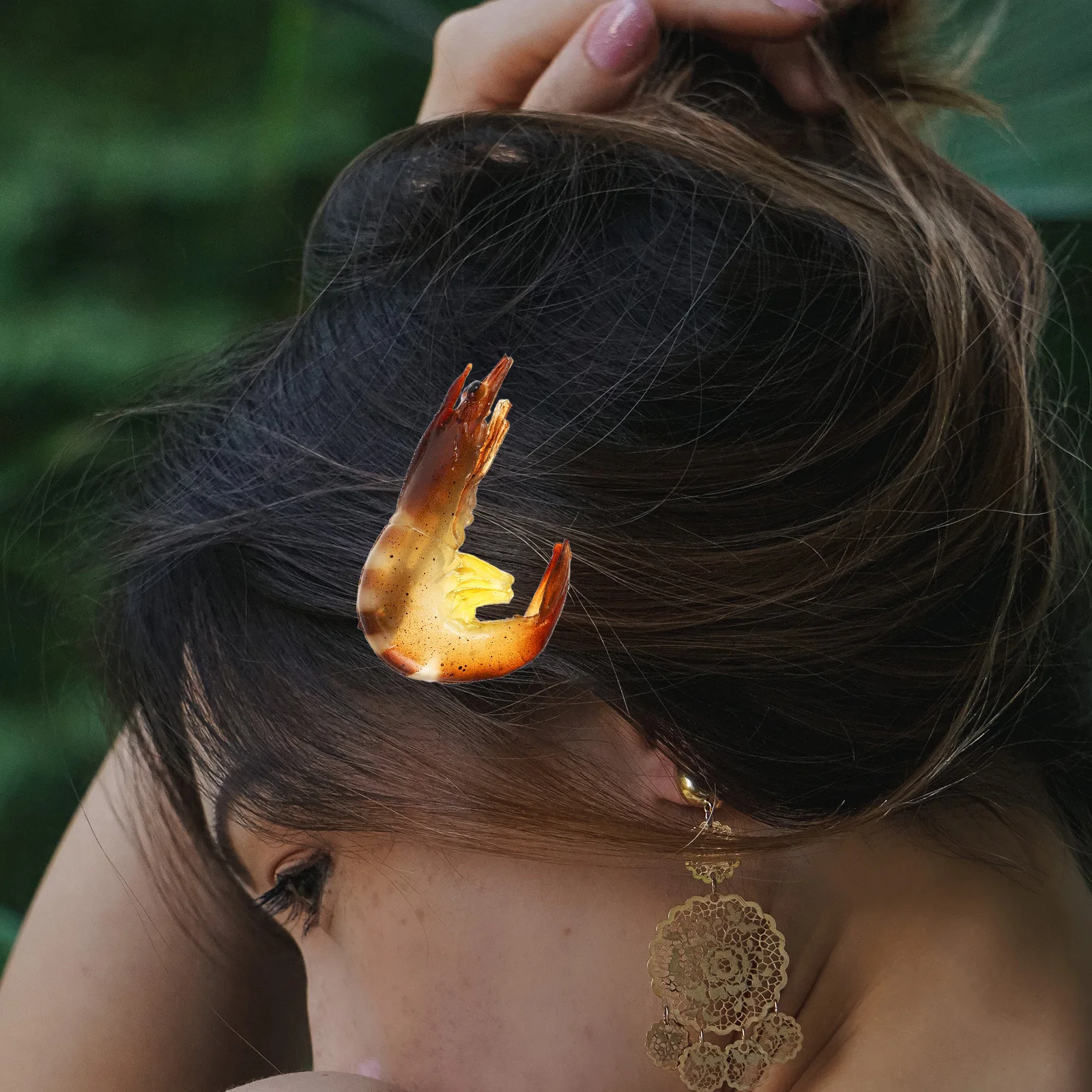 

Creative Shrimp Hair Clip Cute Food Inspired Hairpin for Women Novelty Accessory Fun Barrettes Small Pins for Everyday