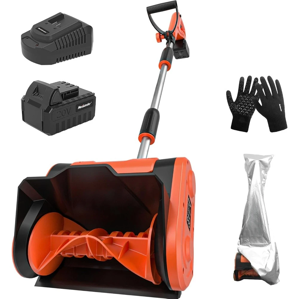 Cordless Snow Shovel, 20V 11-Inch Electric Battery Snow Blower with Adjustable Handle (4.0Ah Battery, Charger and Cover)