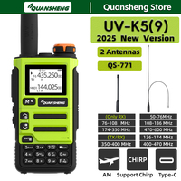 Quansheng UV K5 9 Walkie Talkie Two Way Radio Long Range Transceiver Wireless Set Ham Amateur Receiver with AM FM Communication