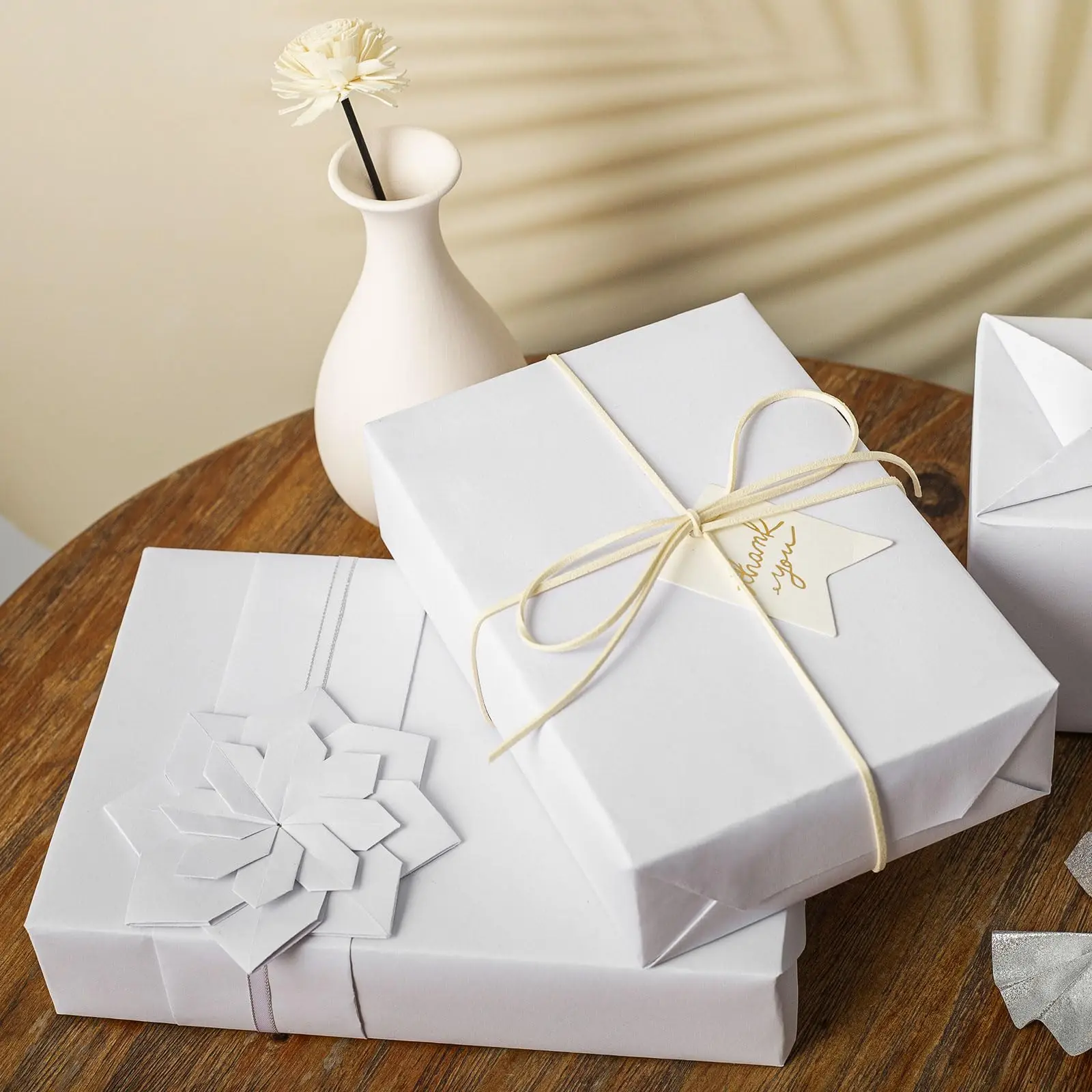 Promotion White environment-friendly Kraft paper shipping gift packaging，Scrapbooking, and Origami Art Decoration